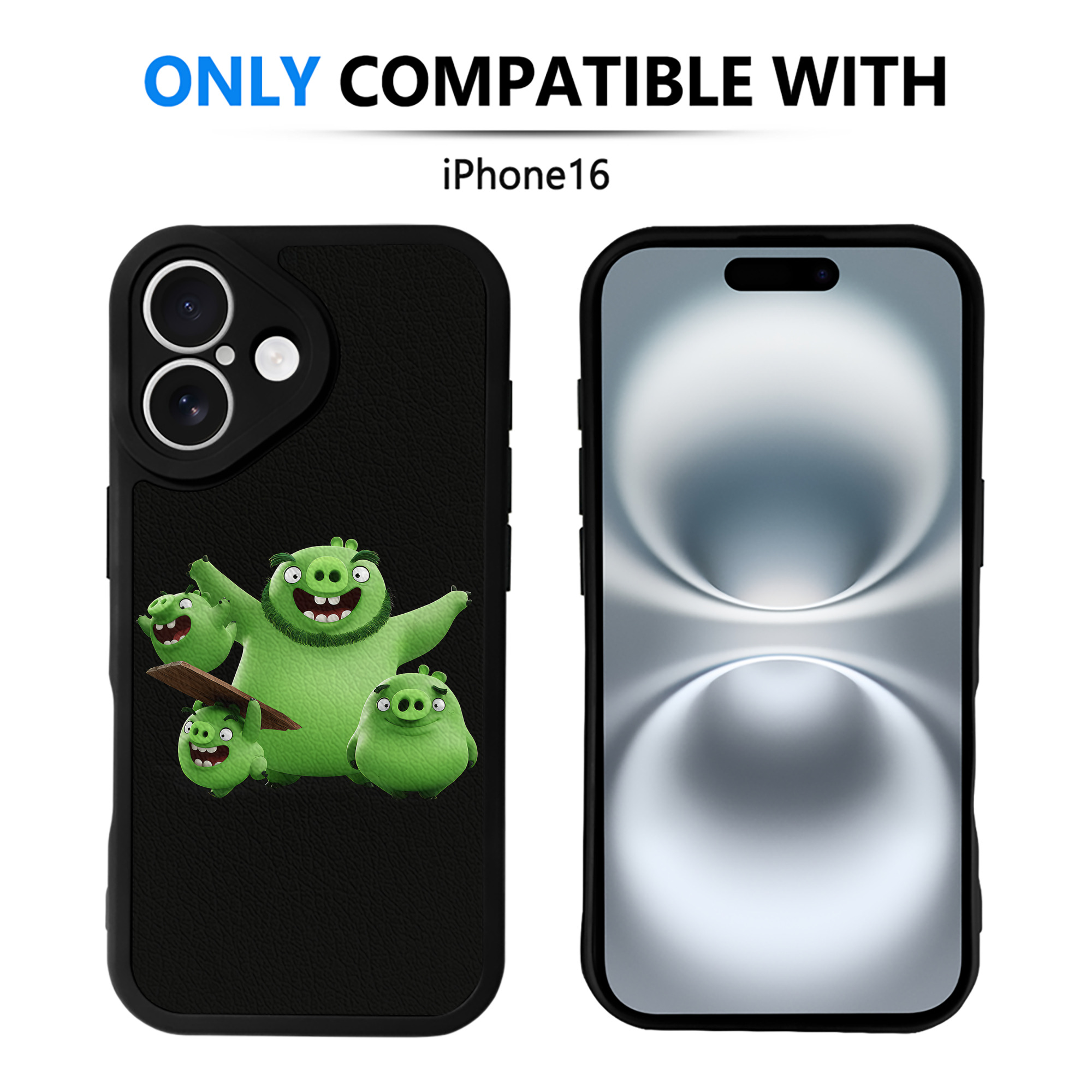 （画像用） Angry Birds アングリーバード 【iPhone 16シリーズ対応】シリコンスマホケース（レザー調） 材質：シリコン